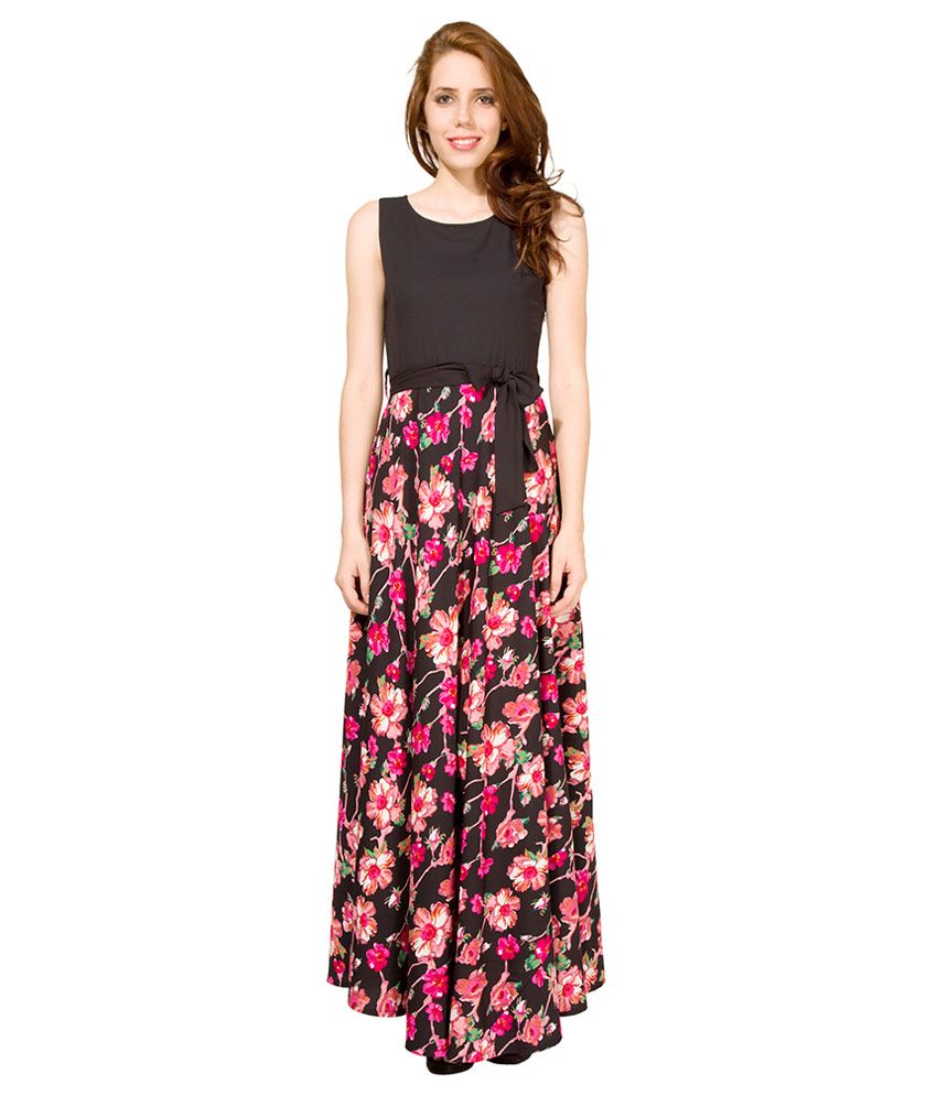 tokyo talkies women's maxi black dress