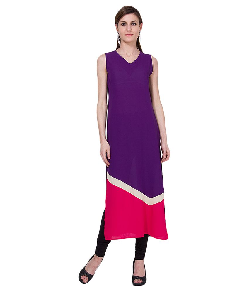 plain purple kurti