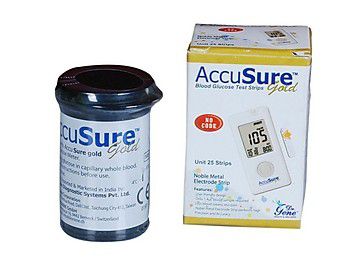     			 AccuSure Gold 25 Strips pack only  (Expiry -June 2022 )