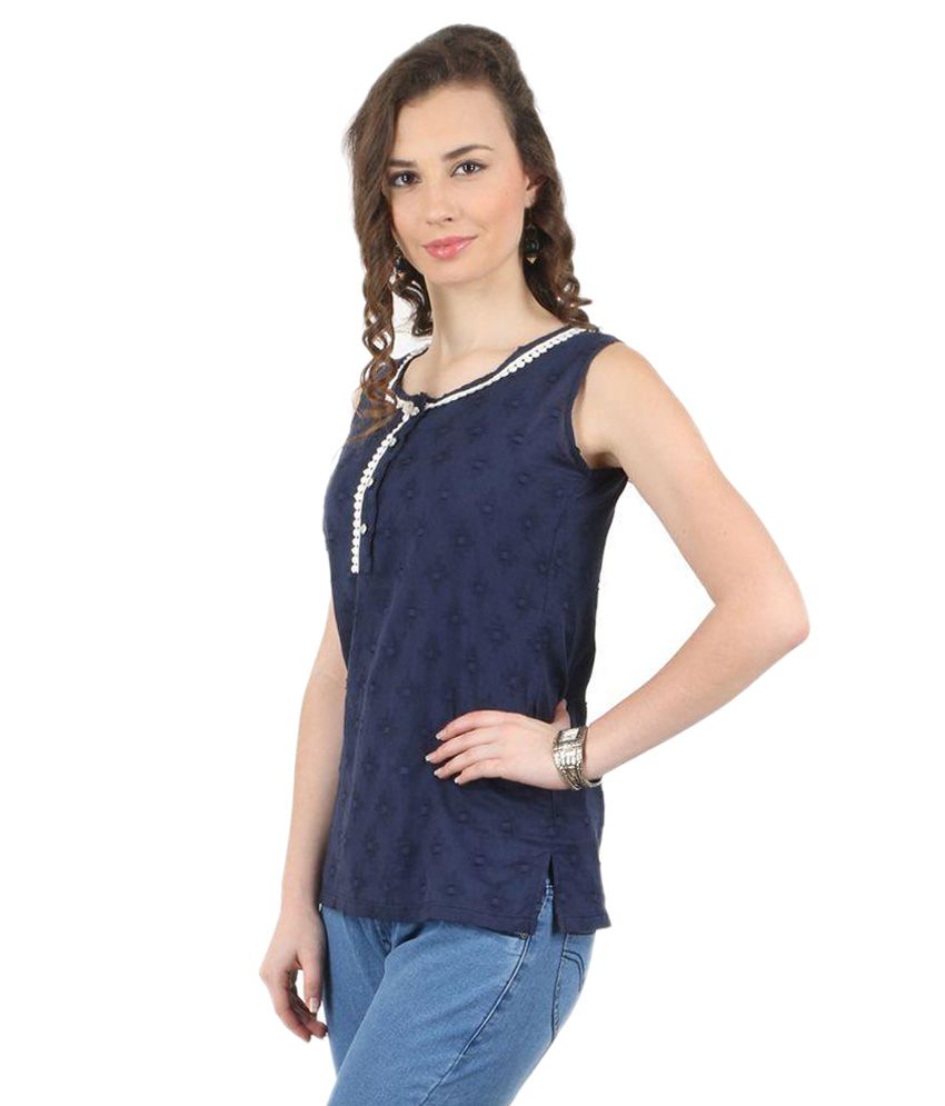 navy cotton top womens