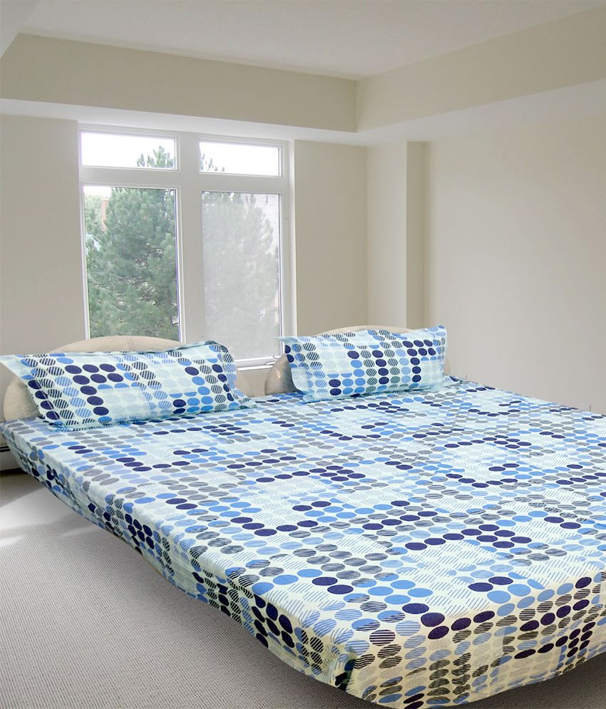 Stellar Home USA by Portico Multicolor Poly Cotton Double Bed Sheet