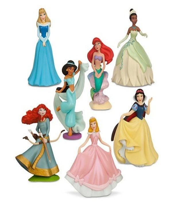 Disney Princess 7 Piece Play Set - Snow White, Cinderella, Aurora 