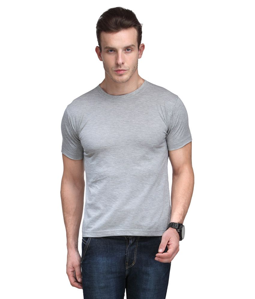 Scott International Grey Cotton Poly Viscose Regular Fit T Shirt - Buy ...