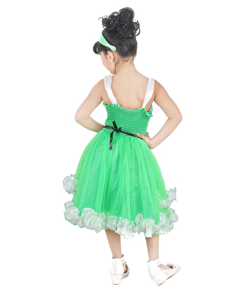 green net frock design
