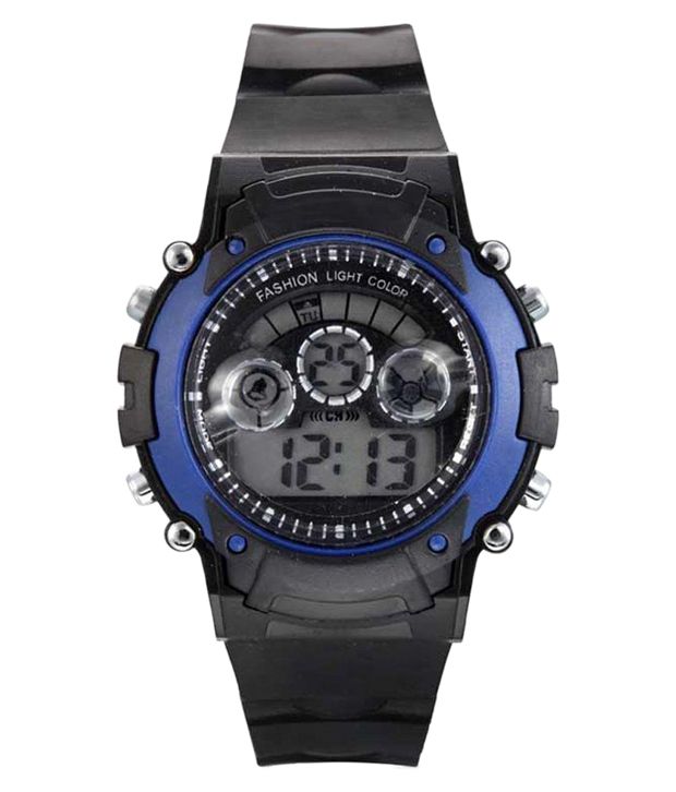 plain black digital watch