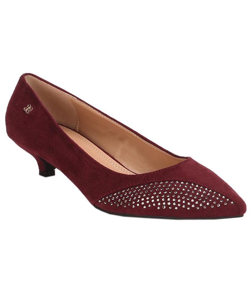 Addons Maroon Kitten Heels Price in India- Buy Addons Maroon Kitten Heels Online at Snapdeal