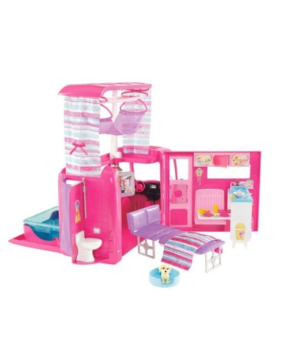 barbie sisters family camper