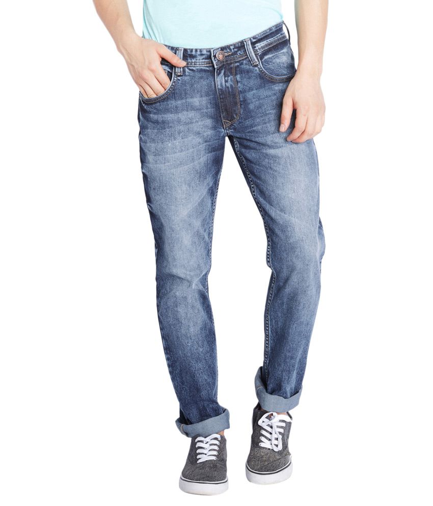 Parx Blue Slim Tapered Fit Jeans - Buy Parx Blue Slim Tapered Fit Jeans ...