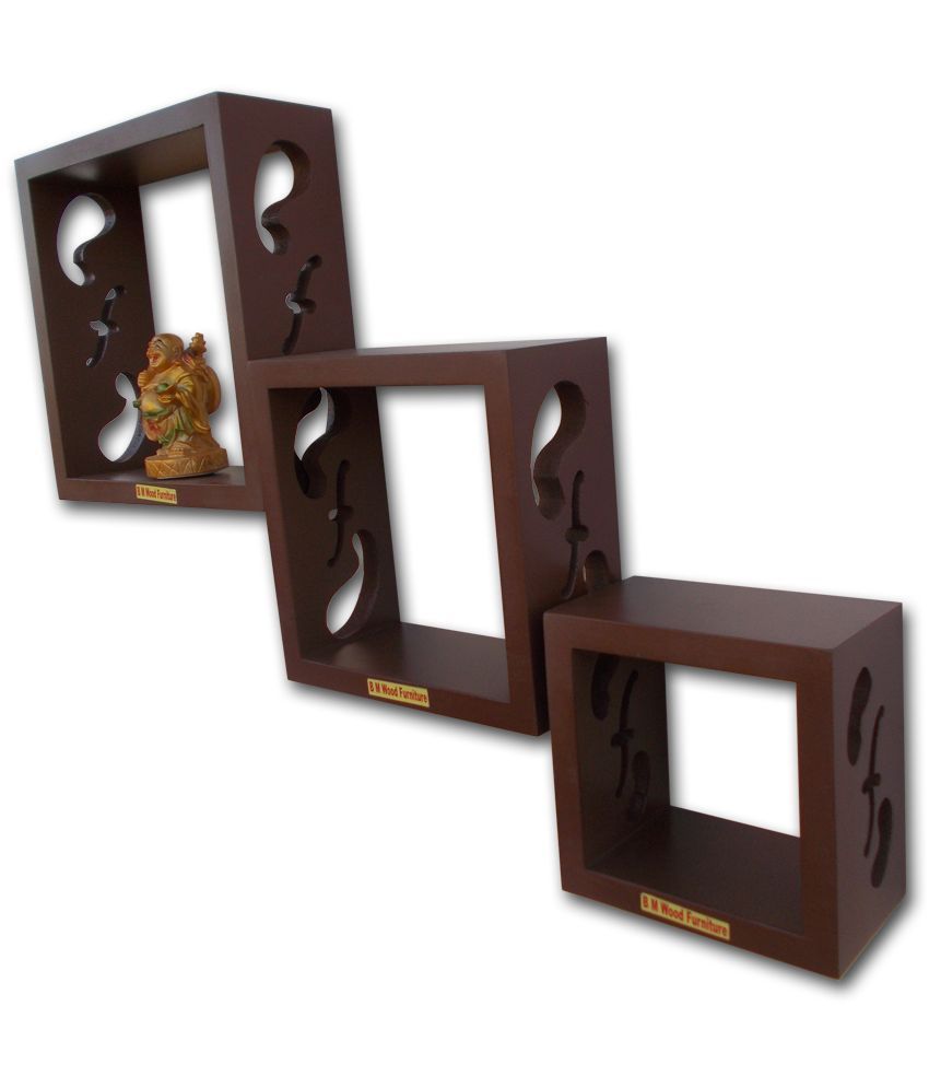 B M Wood Furniture Brown Wooden Floating Shelf/ Wall Shelf / Storage