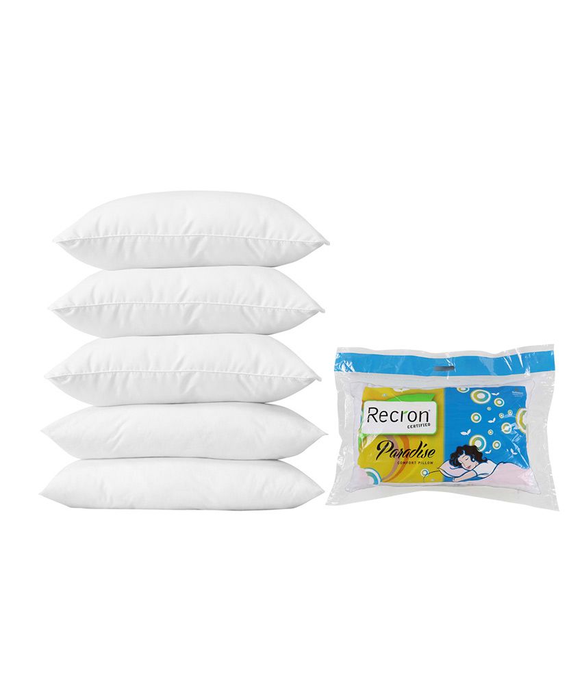     			Recron Certified Paradise White Fibre Pillow - Pack of 5 (17x27)