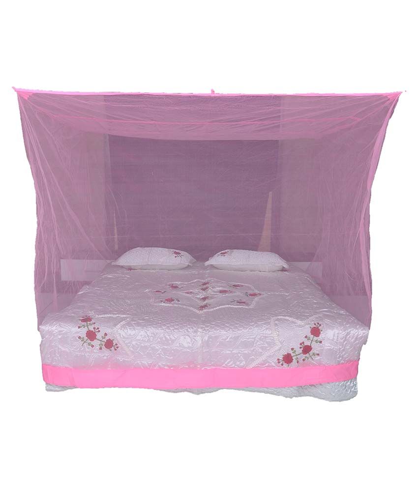     			Riddhi Pink Polyester Single Mosquito Net, Machardani