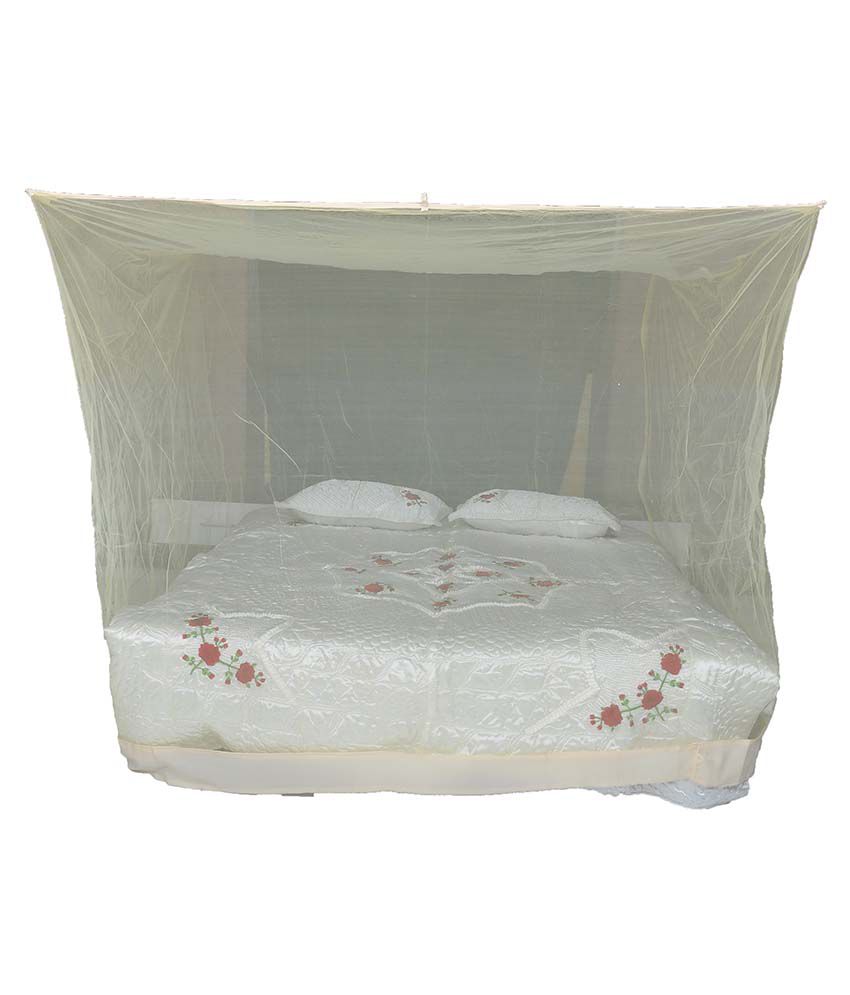     			Riddhi White Polyester Double Mosquito Net