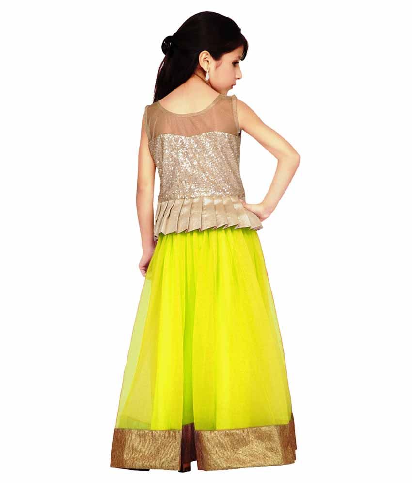 Najara Fashion Yellow Net Lehenga Choli With Dupatta - Buy Najara Fashion Yellow Net Lehenga 