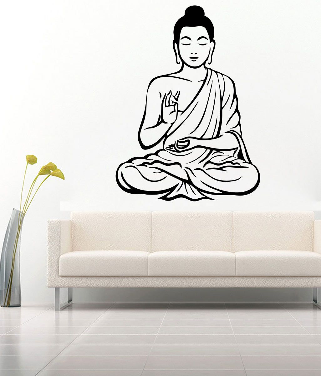 Wallskart Polypropylene (PP) Black Budha Wall Sticker - Buy Wallskart ...