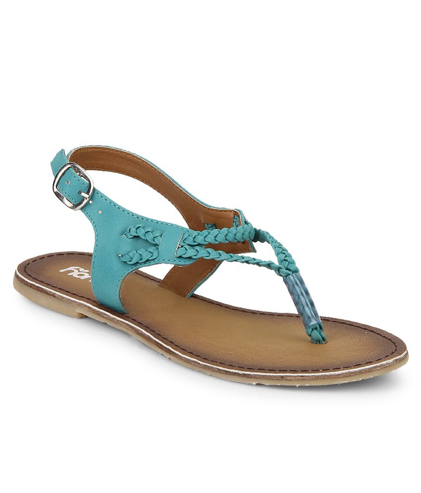 turquoise flat sandals