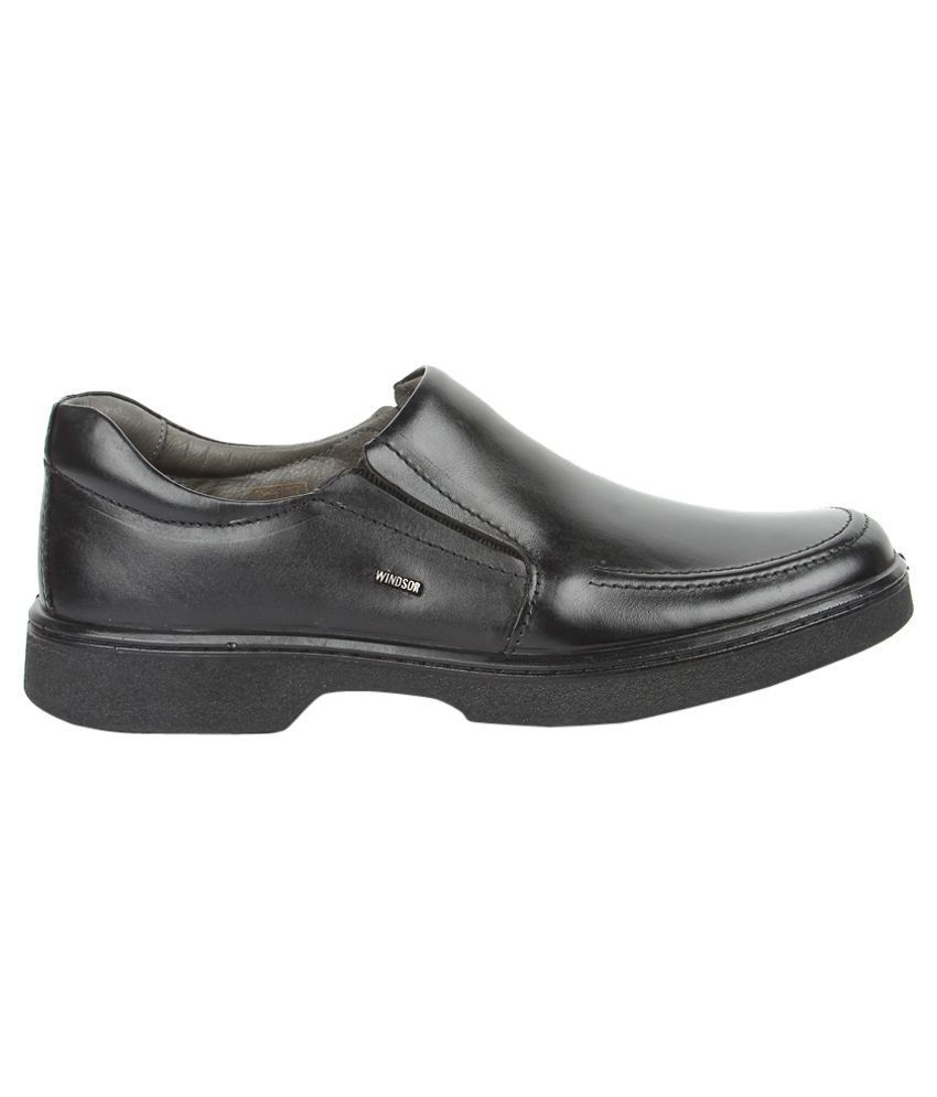 Liberty Black Slip On Formal Shoes 
