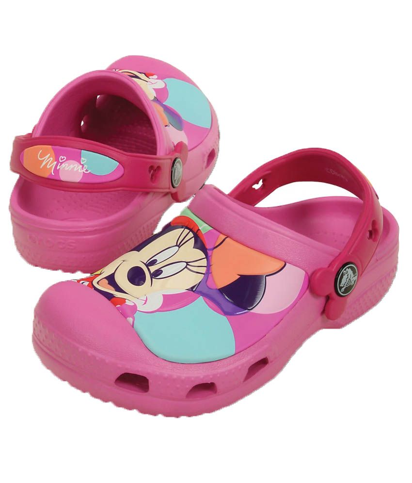 pink and black crocs