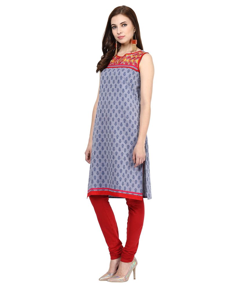 RANGMANCH by Pantaloons Blue Cotton Kurti Buy RANGMANCH by Pantaloons