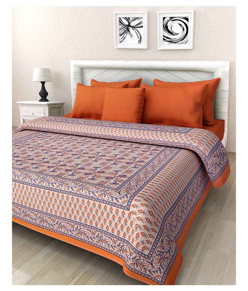 Dreams Collection Multi Color Cotton Double Bed Sheet Buy Dreams