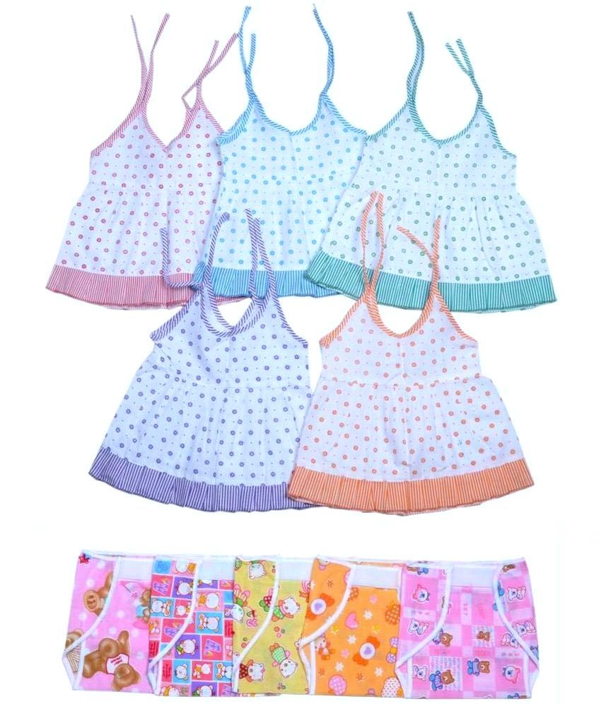     			Sathiyas Pack of 10 Baby Girl Cotton Frocks ( Multi )