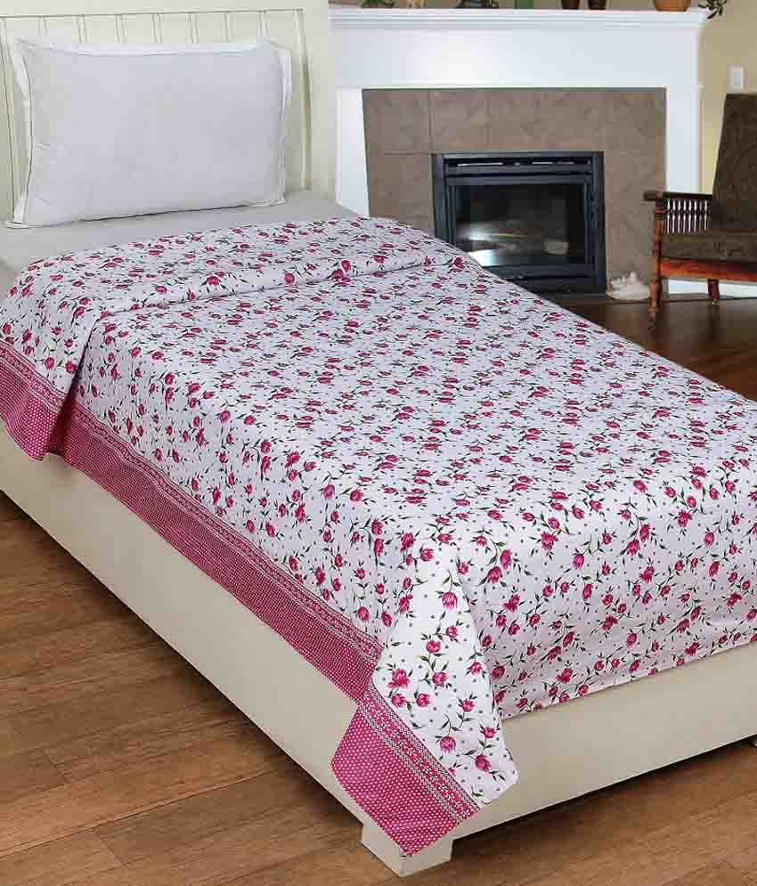     			HomeZaara Multicolour Floral Cotton Single Bed Sheet