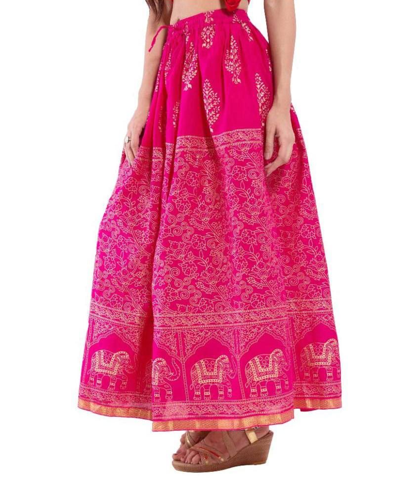 Buy Kanak  Pink Cotton Maxi Skirt  Online at Best Prices in 