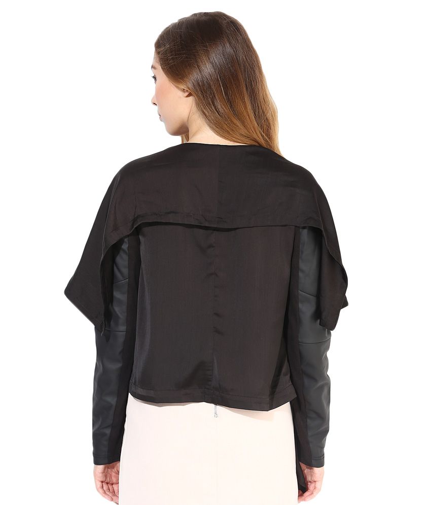 black polyester shrug
