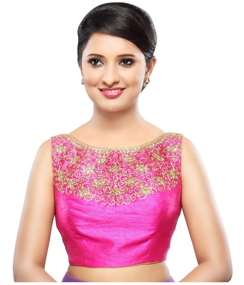 Vamas Pink Silk Blouses - Buy Vamas Pink Silk Blouses Online at Low ...