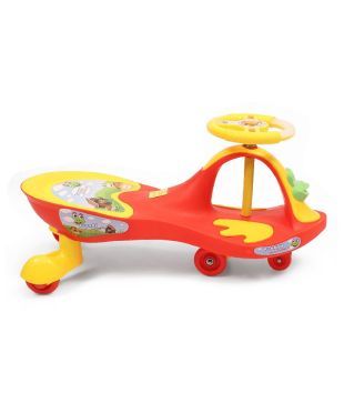 babyhug froggy gyro swing car red