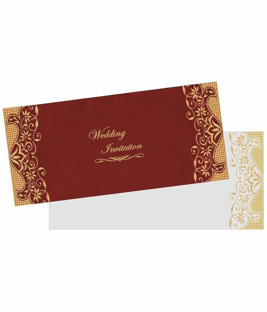 king of cards maroon wedding invitation card: buy online at