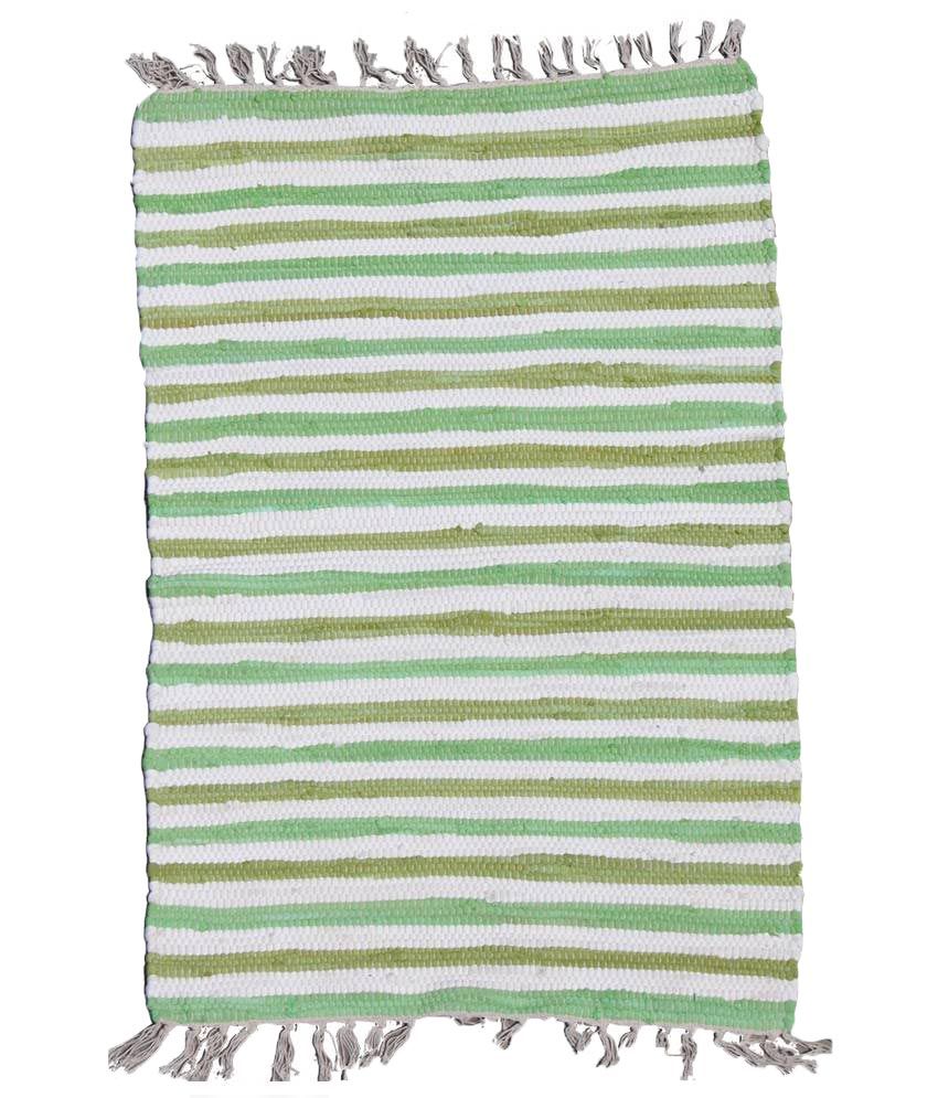 Rugs N Style Green Cotton Handmade Carpet Buy Rugs N Style Green Cotton Handmade Carpet Online