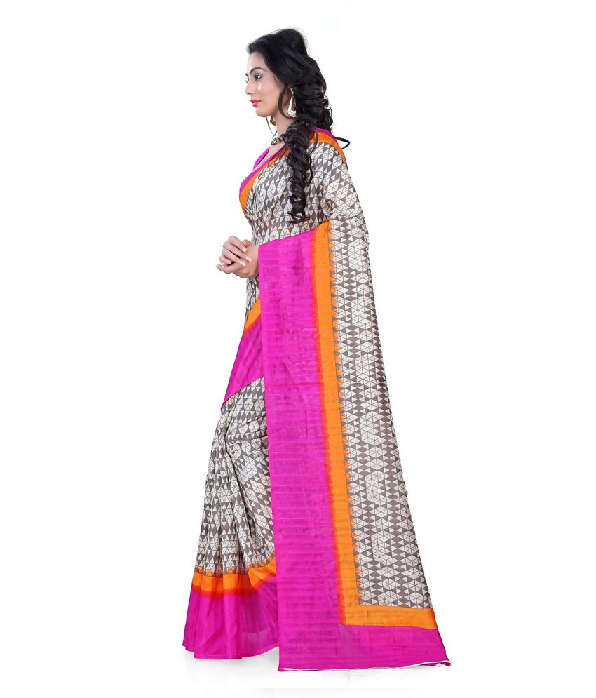 Ambaji Multicoloured Art Silk Saree - Buy Ambaji Multicoloured Art Silk 