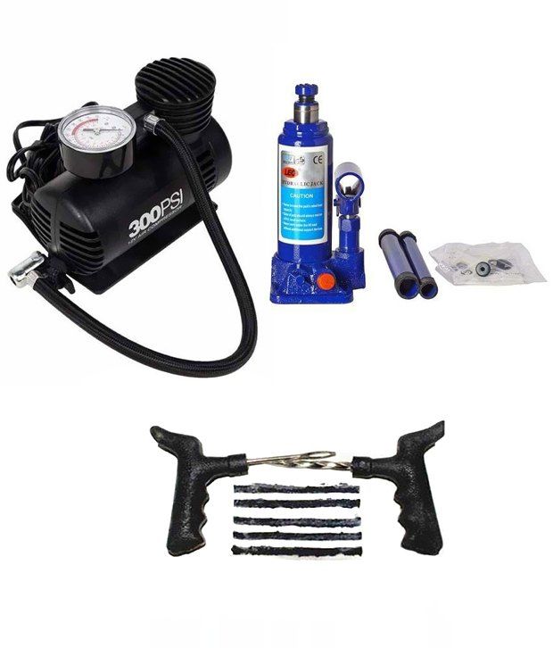 Black Cat  Mini Air  Pump  with Bottle Jack and Puncture Kit 