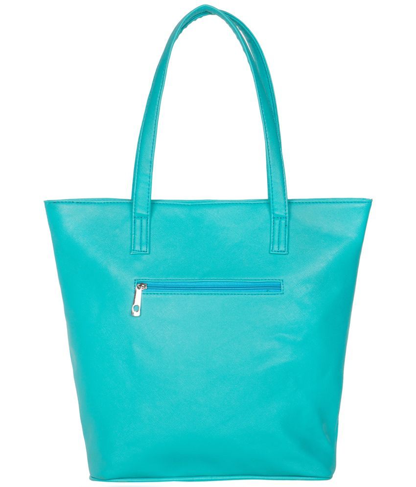 Ekora Turquoise P.U. Tote Bag - Buy Ekora Turquoise P.U. Tote Bag ...