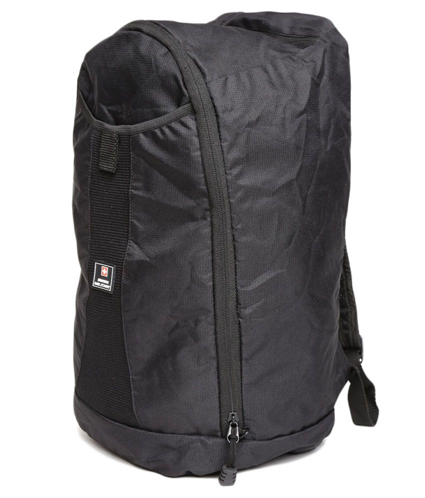 swiss military black casual backpack