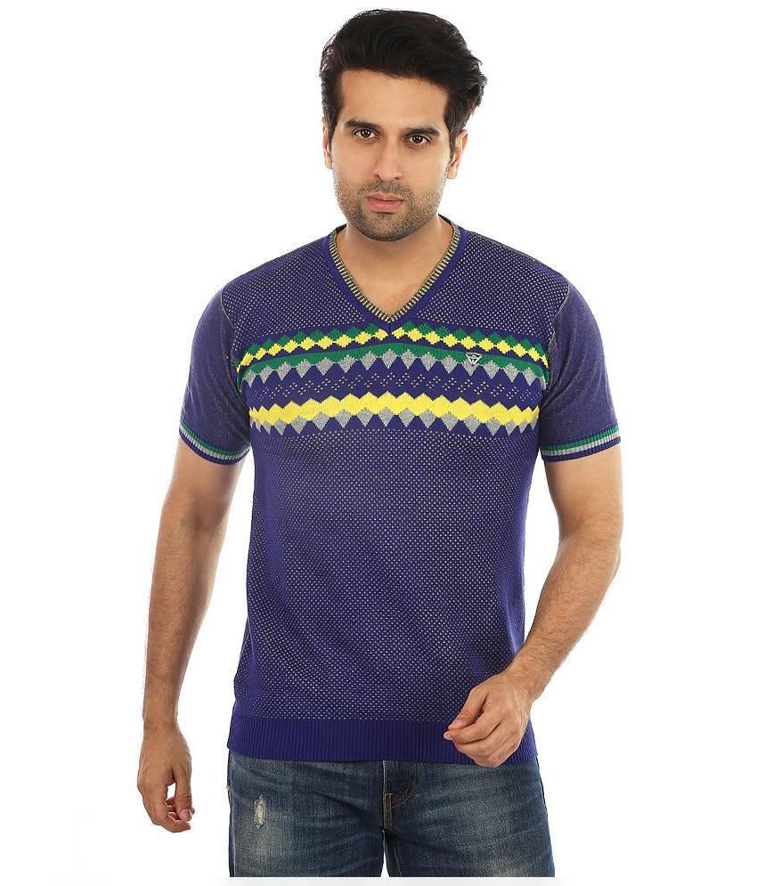 purple v neck t shirt mens