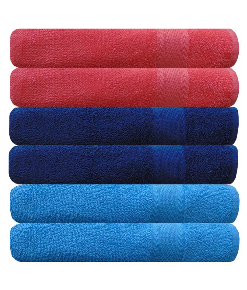     			Akin MultiColor Cotton Hand Towel- Set Of  6