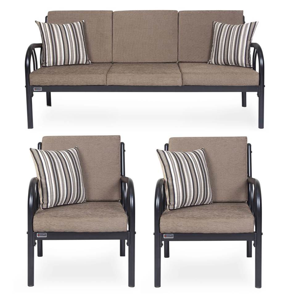 Furniturekraft Metal 3+1+1 Sofa Set- Grey - Buy ...