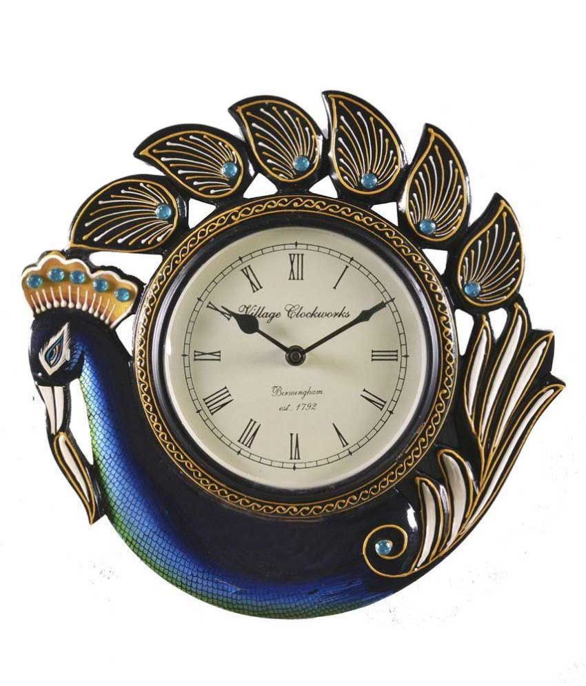 Paridhi Creation Peacock Shape Wall Clock Buy Paridhi Creation Peacock Shape Wall Clock at Best