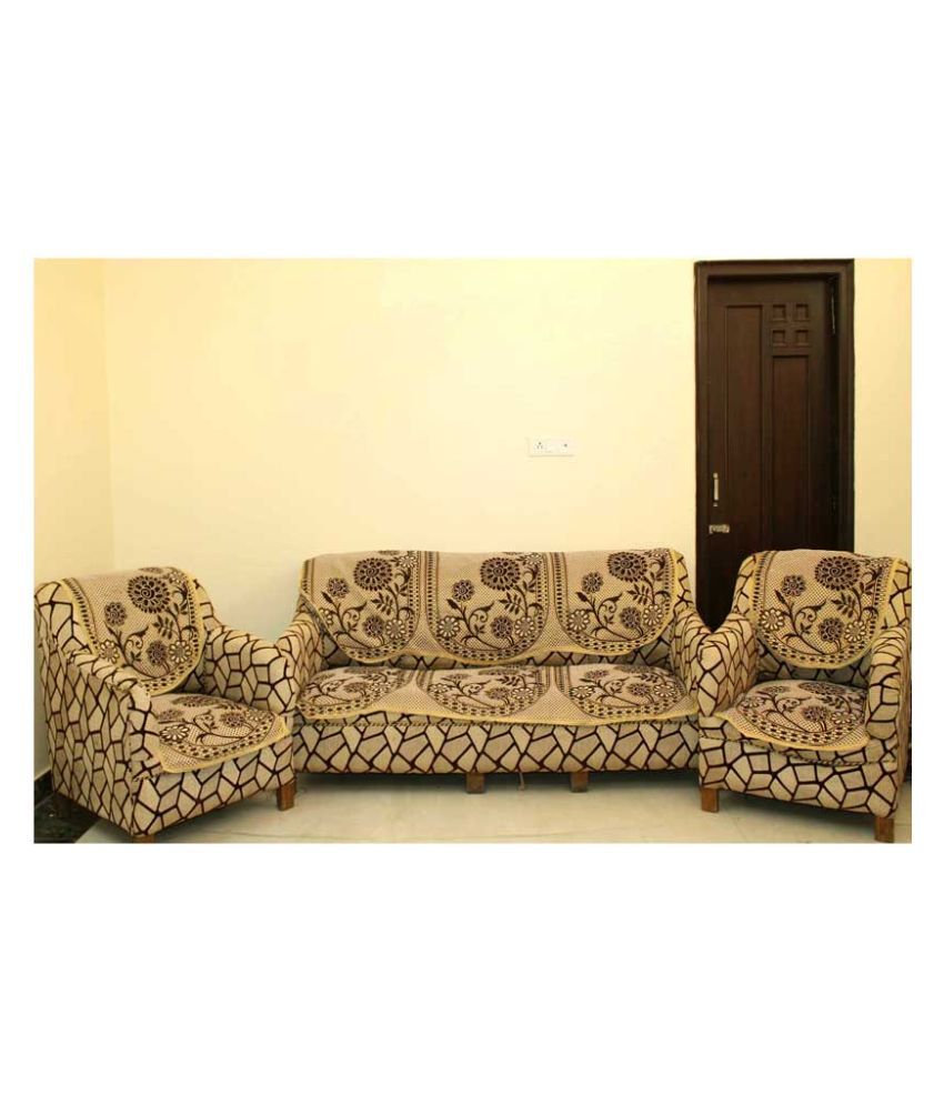 Creative Hub red Floral Velvet Sofa Cover - Set of 6 - Buy Creative Hub