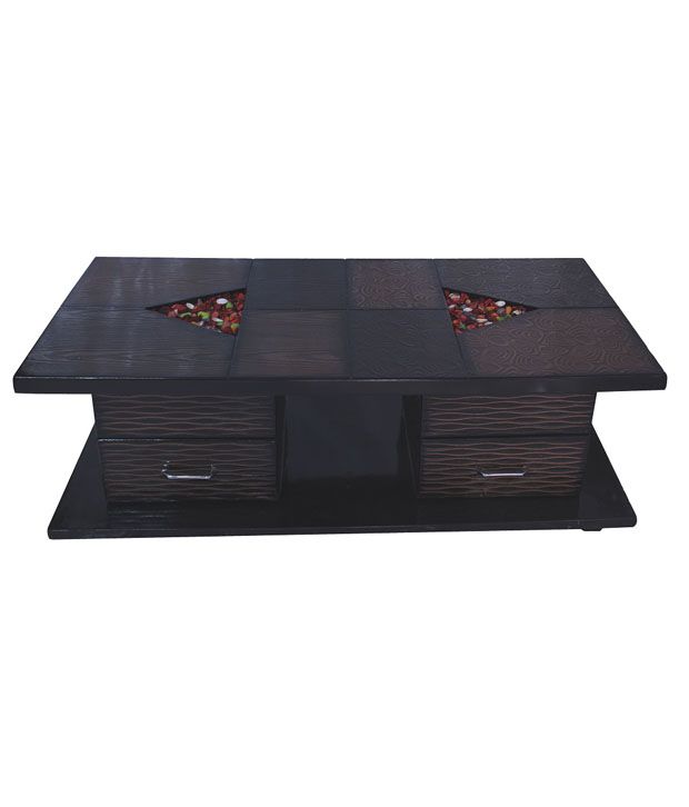 Hans Furnitures Engineered Wood High Gloss Brown Center Table Hans Furnitures Engineered Wood High Gloss Brown Center Table