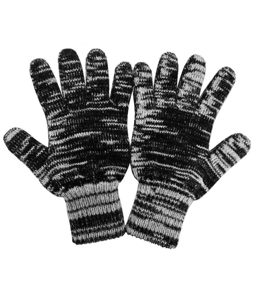 GHF Black Woolen Hand Gloves for Men: Buy Online at Low Price in India ...