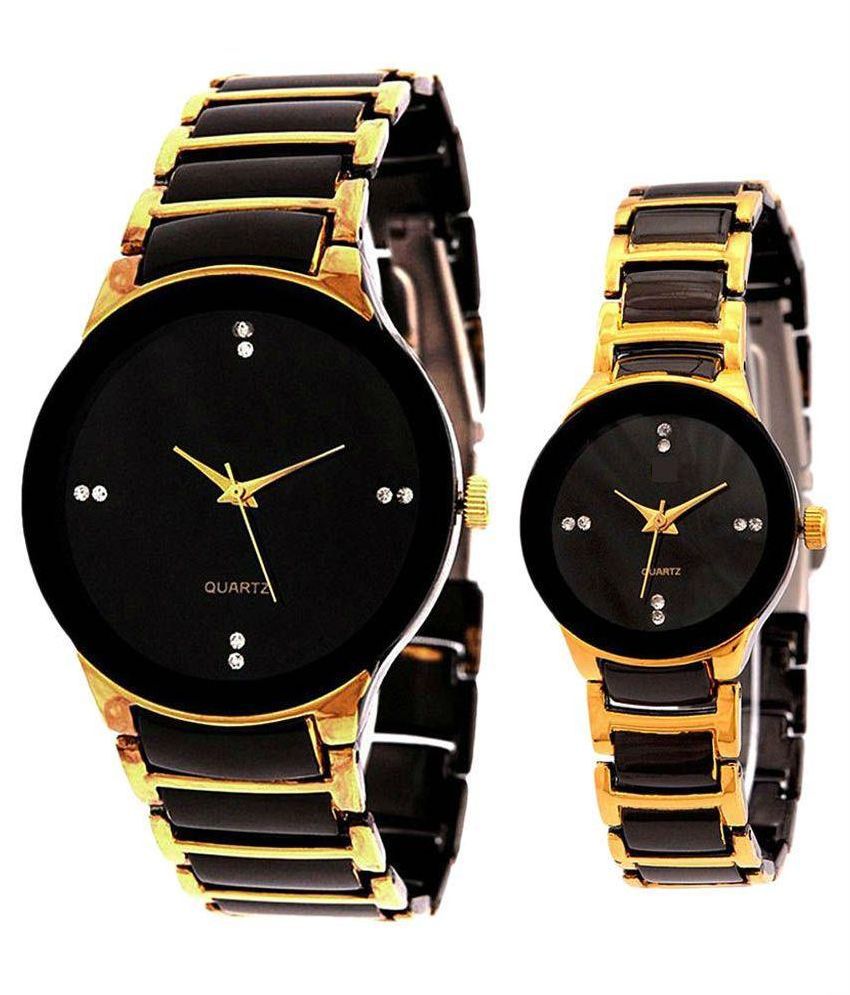 Lecozt Black Analog Couple Watch Price in India: Buy ...