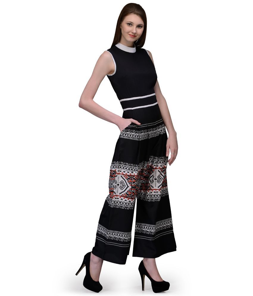 Natty India Black Crepe Jumpsuits Buy Natty India Black Crepe