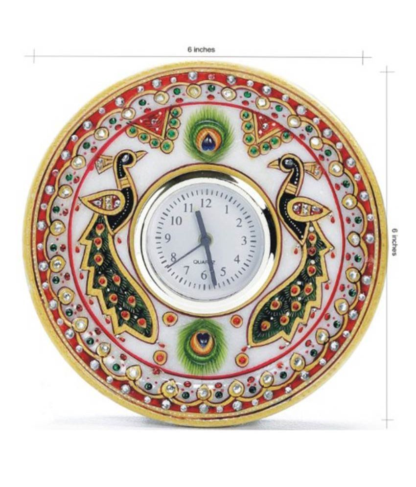 Khaam Glossy Marble Round Table Clock Khaam Glossy Marble Round Table Clock