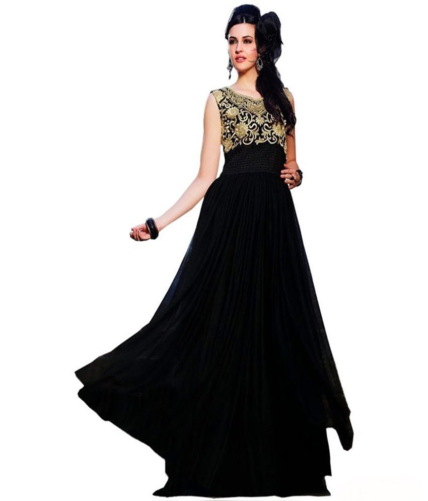 black colour net gown