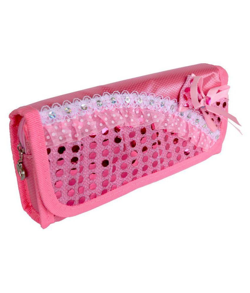     			Chrome Pink Printed Pencil Pouch