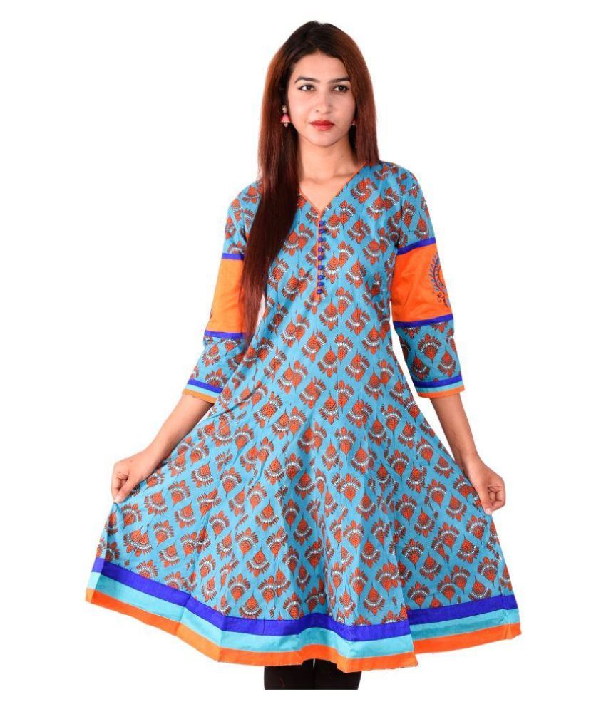 Ethnic Bay  Black Cotton Blend Womens Anarkali Kurti  Pack of 1   Buy  Ethnic Bay  Black Cotton Blend Womens Anarkali Kurti  Pack of 1  Online  at Best Prices in India on Snapdeal