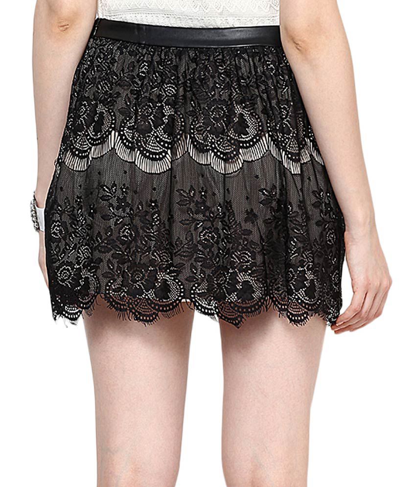 Buy ONLY Black Cotton Mini Skirt Online at Best Prices in India - Snapdeal
