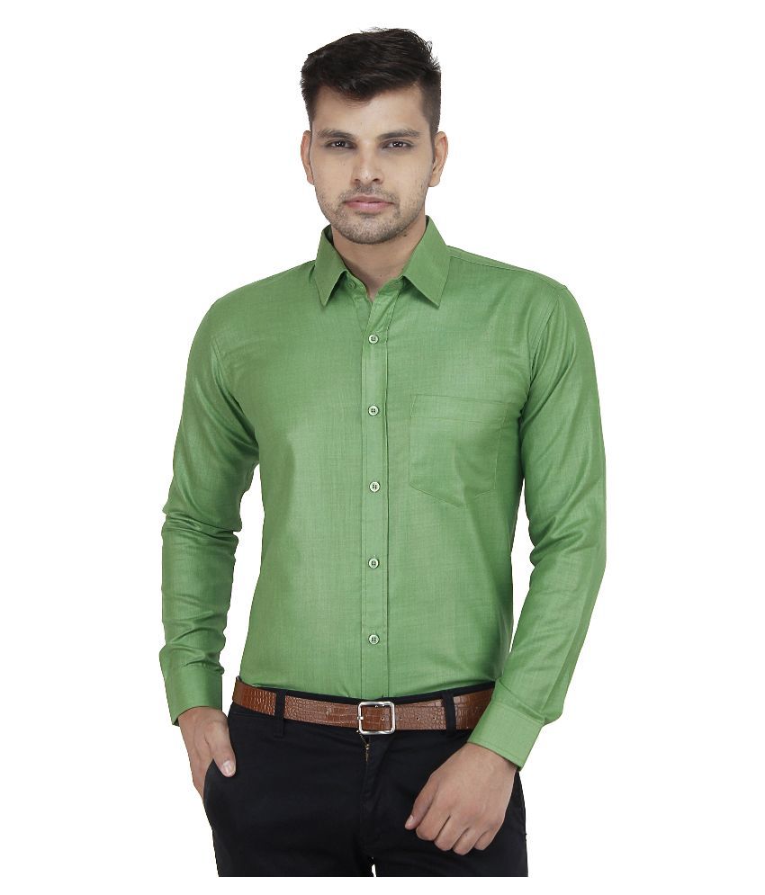 Leaf Shirt Green Formal Regular Fit Shirt - Buy Leaf Shirt Green Formal ...